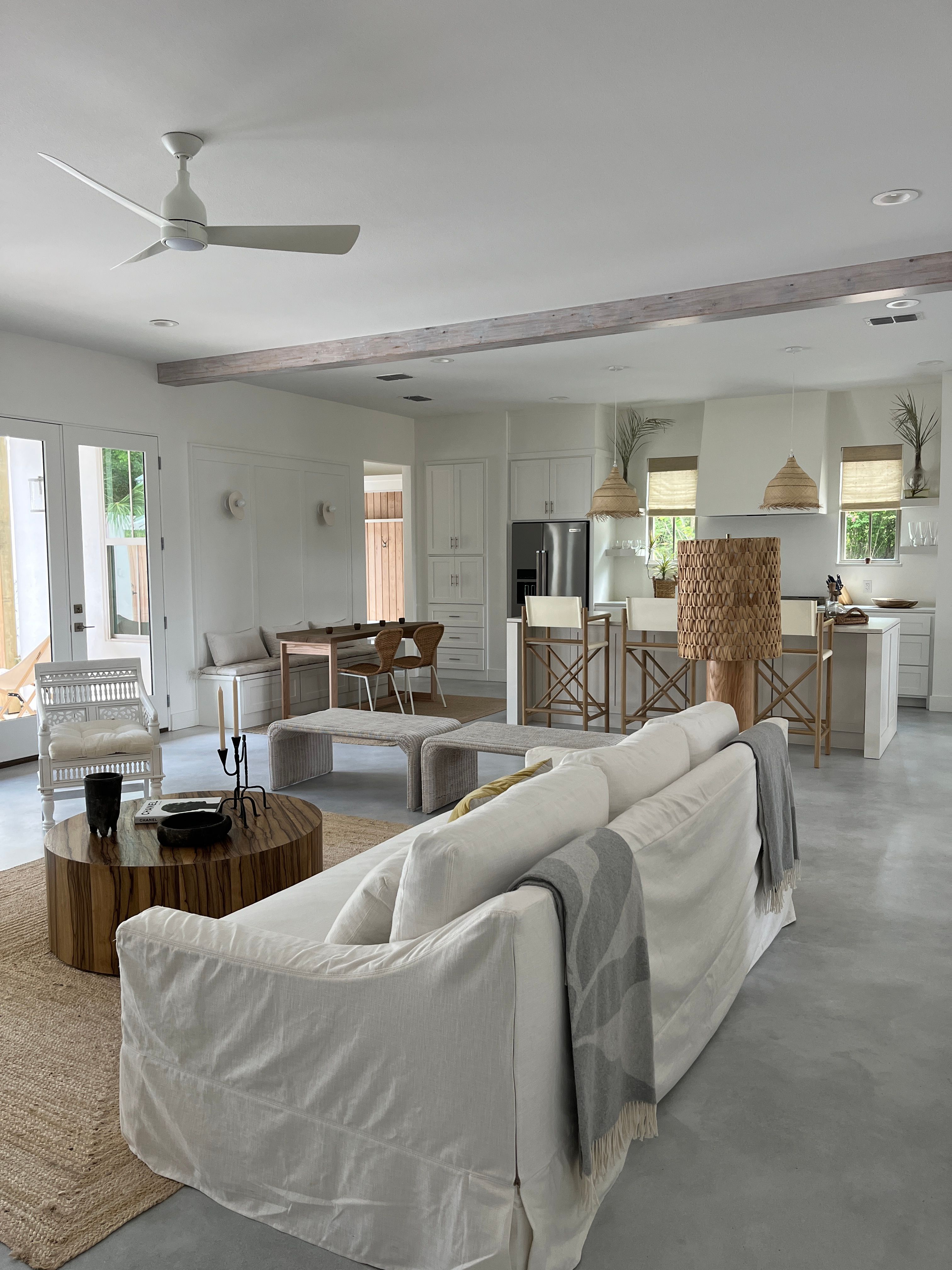 Open living room and kitchen